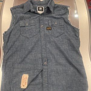 vintage G star raw Jean sleeveless button down